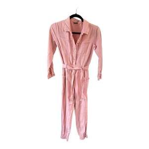 GUESS Women's Pink Cotton Cargo Utility Boiler Jumpsuit Coveralls Size 10